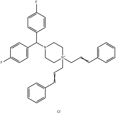 IMp. C (EP): (4-(DiphenylMethyl)-1,1-bis[(E)-3-phenylprop-2-enyl]piperaziniuM Chloride Structure