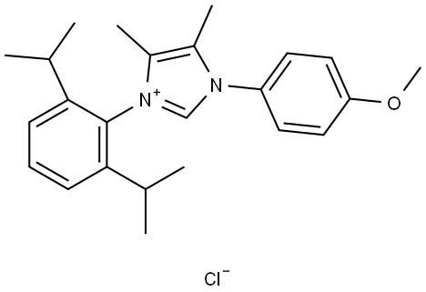 1H-Imidazolium, 3-[2,6-bis(1-methylethyl)phenyl]-1-(4-methoxyphenyl)-4,5-dimethy… Structure