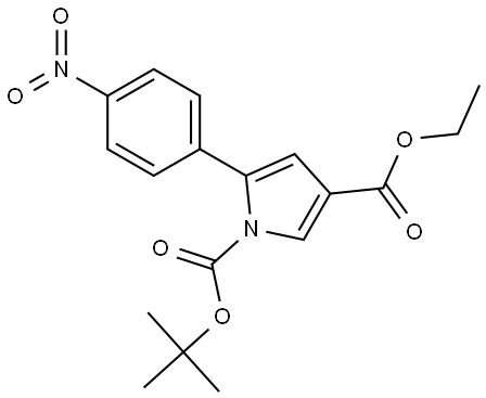 1-tert-butyl 3-ethyl 5-(4-nitrophenyl)-1H-pyrrole-1,3-dicarboxylate Structure