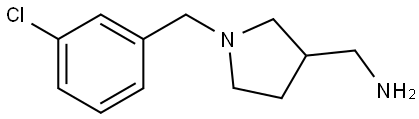 (1-(3-chlorobenzyl)pyrrolidin-3-yl)methanamine Structure