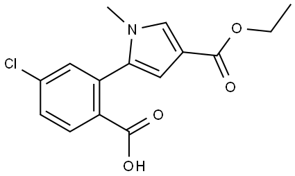 4-chloro-2-(4-(ethoxycarbonyl)-1-methyl-1H-pyrrol-2-yl)benzoic acid Structure