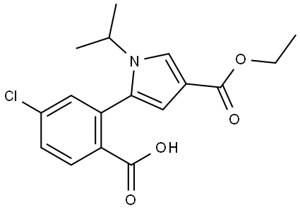 4-chloro-2-(4-(ethoxycarbonyl)-1-isopropyl-1H-pyrrol-2-yl)benzoic acid Structure