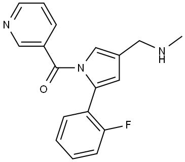 (2-(2-fluorophenyl)-4-((methylamino)methyl)-1H-pyrrol-1-yl)(pyridin-3-yl)methanone Structure