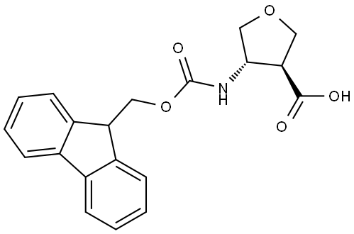 3-Furancarboxylic acid, 4-[[(9H-fluoren-9-ylmethoxy)carbonyl]amino]tetrahydro-, (3S,4S)- Structure