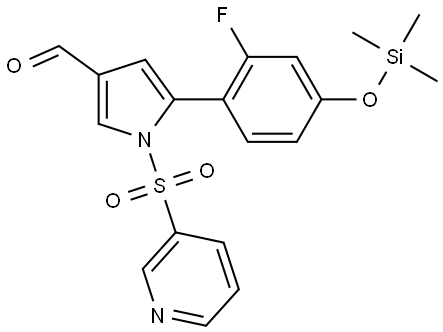 5-(2-fluoro-4-((trimethylsilyl)oxy)phenyl)-1-(pyridin-3-ylsulfonyl)-1H-pyrrole-3-carbaldehyde Structure