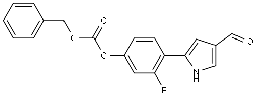 benzyl (3-fluoro-4-(4-formyl-1H-pyrrol-2-yl)phenyl) carbonate Structure