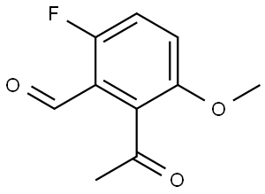 2-acetyl-6-fluoro-3-methoxybenzaldehyde Structure