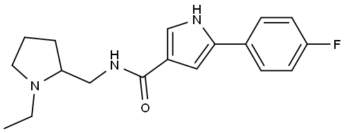 N-((1-ethylpyrrolidin-2-yl)methyl)-5-(4-fluorophenyl)-1H-pyrrole-3-carboxamide Structure