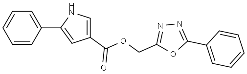 (5-phenyl-1,3,4-oxadiazol-2-yl)methyl 5-phenyl-1H-pyrrole-3-carboxylate Structure