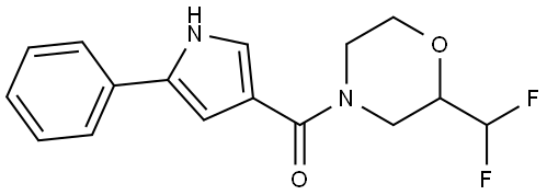 (2-(difluoromethyl)morpholino)(5-phenyl-1H-pyrrol-3-yl)methanone Structure