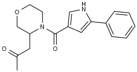 1-(4-(5-phenyl-1H-pyrrole-3-carbonyl)morpholin-3-yl)propan-2-one Structure