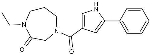 1-ethyl-4-(5-phenyl-1H-pyrrole-3-carbonyl)-1,4-diazepan-2-one Structure