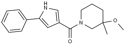 (3-methoxy-3-methylpiperidin-1-yl)(5-phenyl-1H-pyrrol-3-yl)methanone Structure