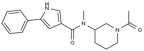 N-(1-acetylpiperidin-3-yl)-N-methyl-5-phenyl-1H-pyrrole-3-carboxamide Structure