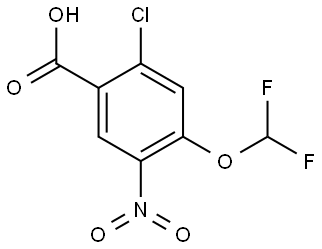 2-chloro-4-(difluoromethoxy)-5-nitrobenzoic acid Structure