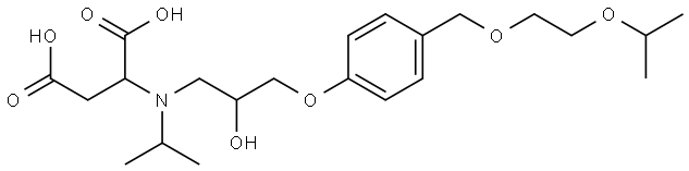 Aspartic acid, N-[2-hydroxy-3-[4-[[2-(1-methylethoxy)ethoxy]methyl]phenoxy]propyl]-N-(1-methylethyl)- Structure