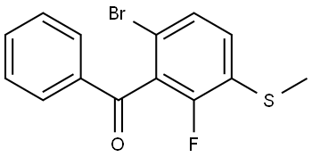 (6-bromo-2-fluoro-3-(methylthio)phenyl)(phenyl)methanone Structure