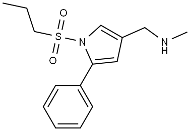 N-methyl-1-(5-phenyl-1-(propylsulfonyl)-1H-pyrrol-3-yl)methanamine Structure