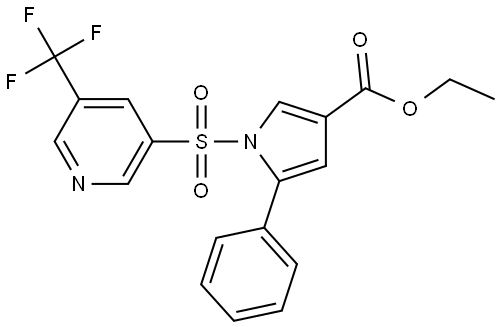 ethyl 5-phenyl-1-((5-(trifluoromethyl)pyridin-3-yl)sulfonyl)-1H-pyrrole-3-carboxylate Structure