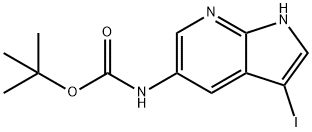 TERT-BUTYL3-IODO-1H-PYRROLO[2,3-B]PYRIDIN-5-YLCARBAMATE Structure