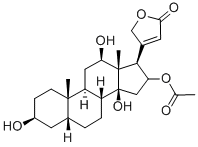 5-beta-CARD-20(22)-ENOLIDE, 3-beta,12-beta,14,16-TETRAHYDROXY-, 16-ACE TATE Structure