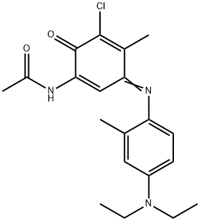 2-acetylamino-6-chloro-4-[(4-diethylamino)2-methylphenyl-imino]-5-methyl-1-oxo-2,5-cyclohexadiene Structure