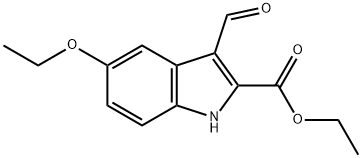 1H-INDOLE-2-CARBOXYLIC ACID,5-ETHOXY-3-FORMYL-,ETHYL ESTER Structure