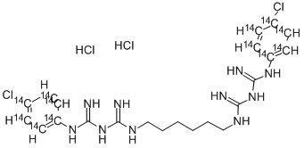 CHLORHEXIDINE-RING-UL-14C DIHYDROCHLORIDE Structure