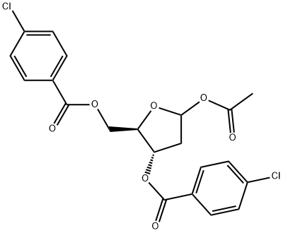 1-O-Acetyl-3,5-bis-(4-chlorobenzoyl)-2-deoxy-D-ribose Structure