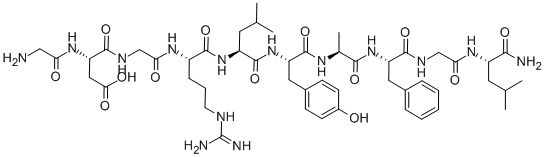 H-GLY-ASP-GLY-ARG-LEU-TYR-ALA-PHE-GLY-LEU-NH2 Structure