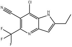 7-Chloro-2-ethyl-5-(trifluoromethyl)-1H-pyrrolo[3,2-b]pyridine-6-carbonitrile Structure