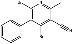 3-Cyano-4,6-dibromo-2-methyl-5-phenylpyridine Structure