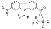 S-(TRIFLUOROMETHYL)-3,7-DINITRODIBENZOTHIOPHENIUM TRIFLUOROMETHANESULFONATE Structure