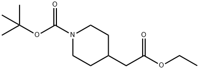 tert-Butyl 4-(2-ethoxy-2-oxoethyl)piperidine-1-carboxylate Structure