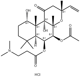 N,N-DIMETHYL-(3R,4AR,5S,6AS,10S,10AR,10BS)-5-(ACETYLOXY)-3-ETHENYLDODECAHYDRO-10,10B-DIHYDROXY-3,4A,7,7,10A-PENTAMETHYL-1-OXO-1H-NAPHTHO[2,1-B]PYRAN-6-YL ESTER B-ALANINE HYDROCHLORIDE Structure