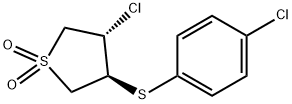 3-CHLORO-4-[(4-CHLOROPHENYL)THIO]TETRAHYDRO-1H-1LAMBDA6-THIOPHENE-1,1-DIONE Structure