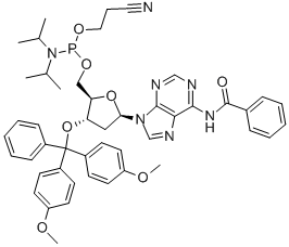 (N6-BENZOYL)-5'-O-[(N,N-DIISOPROPYLAMINO)-(2-CYANOETHOXY)PHOSPHINYL]-3'-O-(4,4'-DIMETHOXYTRITYL)-2'-DEOXYADENOSINE Structure