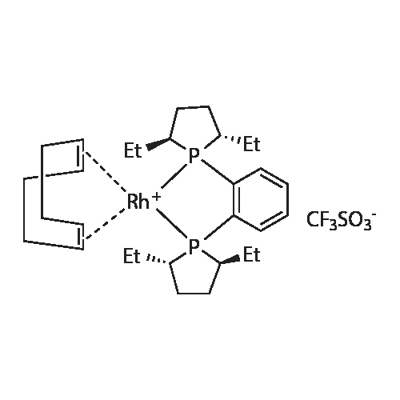 (+)-1,2-BIS((2S,5S)-2,5-DIETHYLPHOSPHOLANO)BENZENE(CYCLOOCTADIENE)RHODIUM (I) TRIFLUOROMETHANESULFONATE Structure