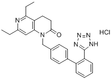 5,7-DIETHYL-3,4-DIHYDRO-1-[[2'-(1H-TETRAZOL-5-YL)[1,1'-BIPHENYL]-4-YL]METHYL]-1,6-NAPHTHYRIDIN-2(1H)-ONE HYDROCHLORIDE Structure