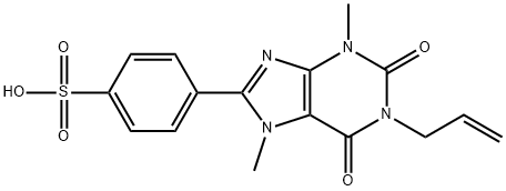 1-ALLYL-3,7-DIMETHYL-8-P-SULFOPHENYLXANTHINE, SODIUM SALT Structure