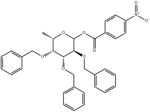 2,3,4-Tri-O-benzyl-1-O-(4-nitrobenzoyl)-L-fucopyranose Structure