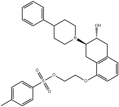 (-)-(2R,3R)-TRANS-2-HYDROXY-3-(4-PHENYLPIPERIDINO)-5-(2-TOSYLOXYETHOXY)-TETRALIN Structure