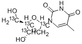 [1',2',3',4',5'-13C5]THYMIDINE Structure