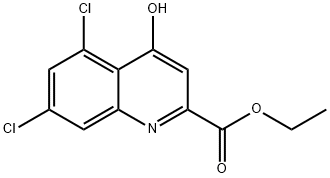 5,7-DICHLORO-4-HYDROXY-QUINOLINE-2-CARBOXYLIC ACID ETHYL ESTER
 Structure