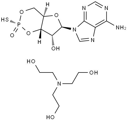 ADENOSINE 3',5'-CYCLIC MONOPHOSPHOROTHIOATE, RP-ISOMER, TRIETHYLAMMONIUM SALT Structure