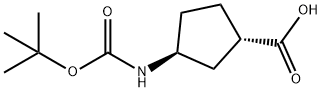 (1S,3S)-N-BOC-AMINOCYCLOPENTANE-3-CARBOXYLIC ACID, 98 Structure