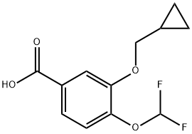 3-(cyclopropylmethoxy)-4-(difluoromethoxy)benzoic Acid Structure