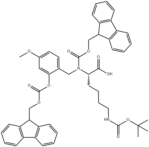 FMOC-(FMOCHMB)LYS(BOC)-OH Structure