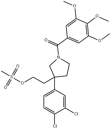 3-(3,4-DICHLOROPHENYL)-1-(3,4,5-TRIMETHOXYBENZOYL)-3-PYRROLIDINEETHANOL METHANSULFONATE Structure