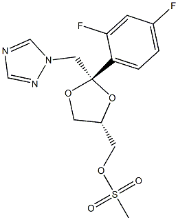 (2R,4R) CIS-(2,4-DIFLUOROPHENYL)-2-(1,2,4-TRIAZOLE-1-YL-METHYL)-1,3-DIOXOLANE-4YL-METHYL-P-TOLYSULFONATE Structure